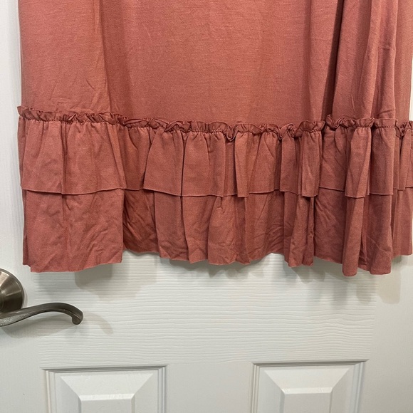 Easel Sleeveless Blush Pink Ruffle Hem Dress - Picture 3 of 6